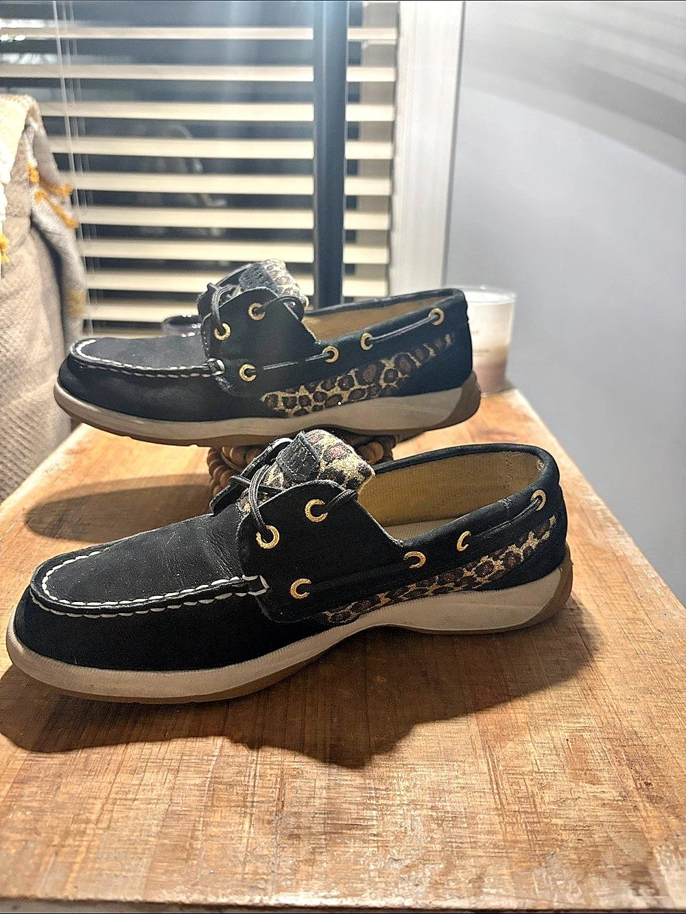 Sperry A/O 2-Eye Leather Boat Shoes Black US 7M